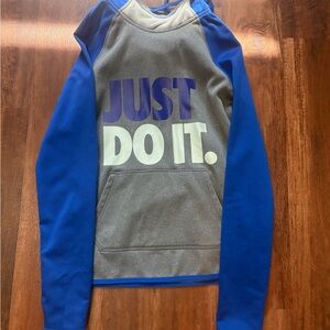 Nike Therma-Fit Gray and Blue Hoodie